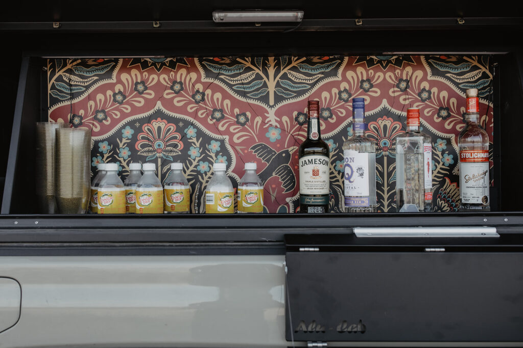 Jeep bar at a wedding
