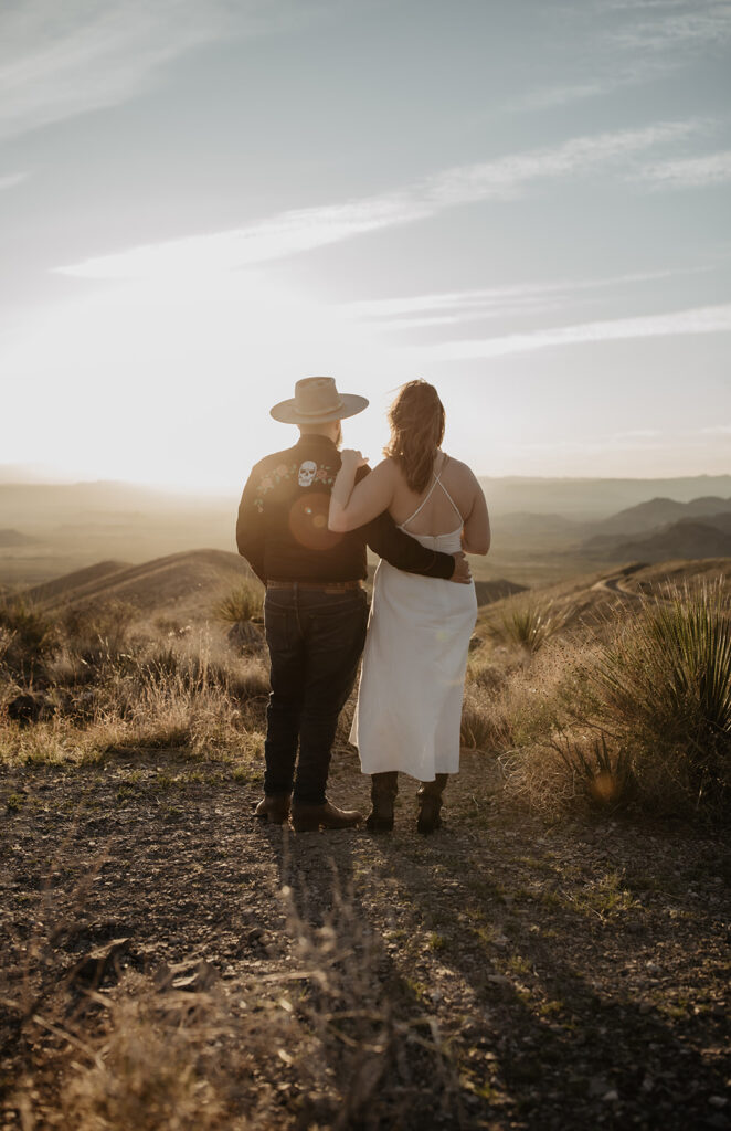 couple watching the sunset at Big Bend National Park